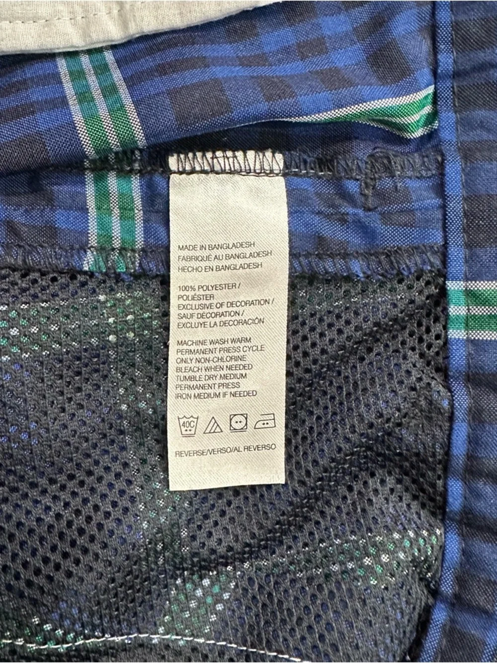 IZOD Golf Plaid Shorts Mens Size 42 Blue Green Performance Stretch - Picture 4 of 6